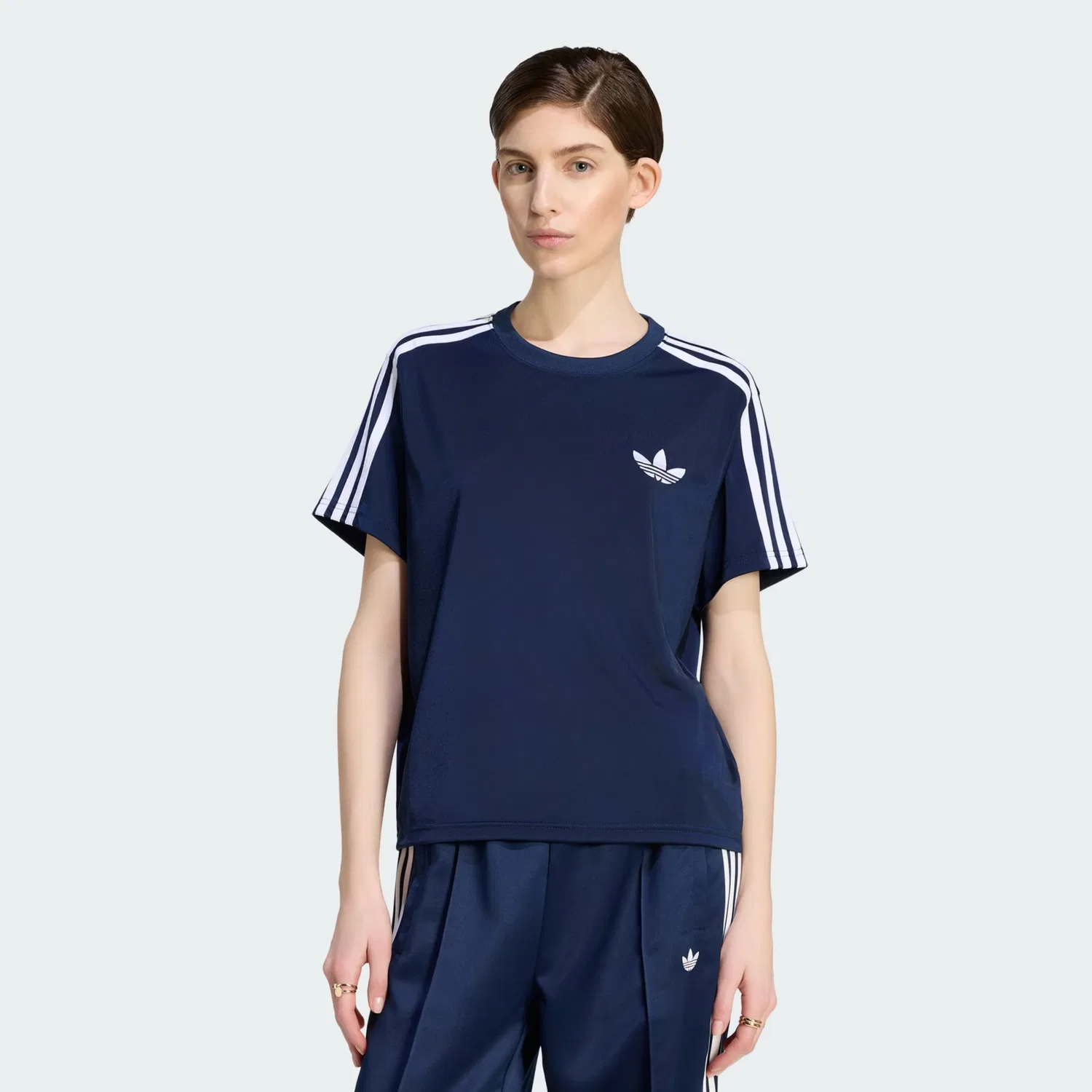 Футболка Adidas Originals Firebird темно-синего цвета — фото 2