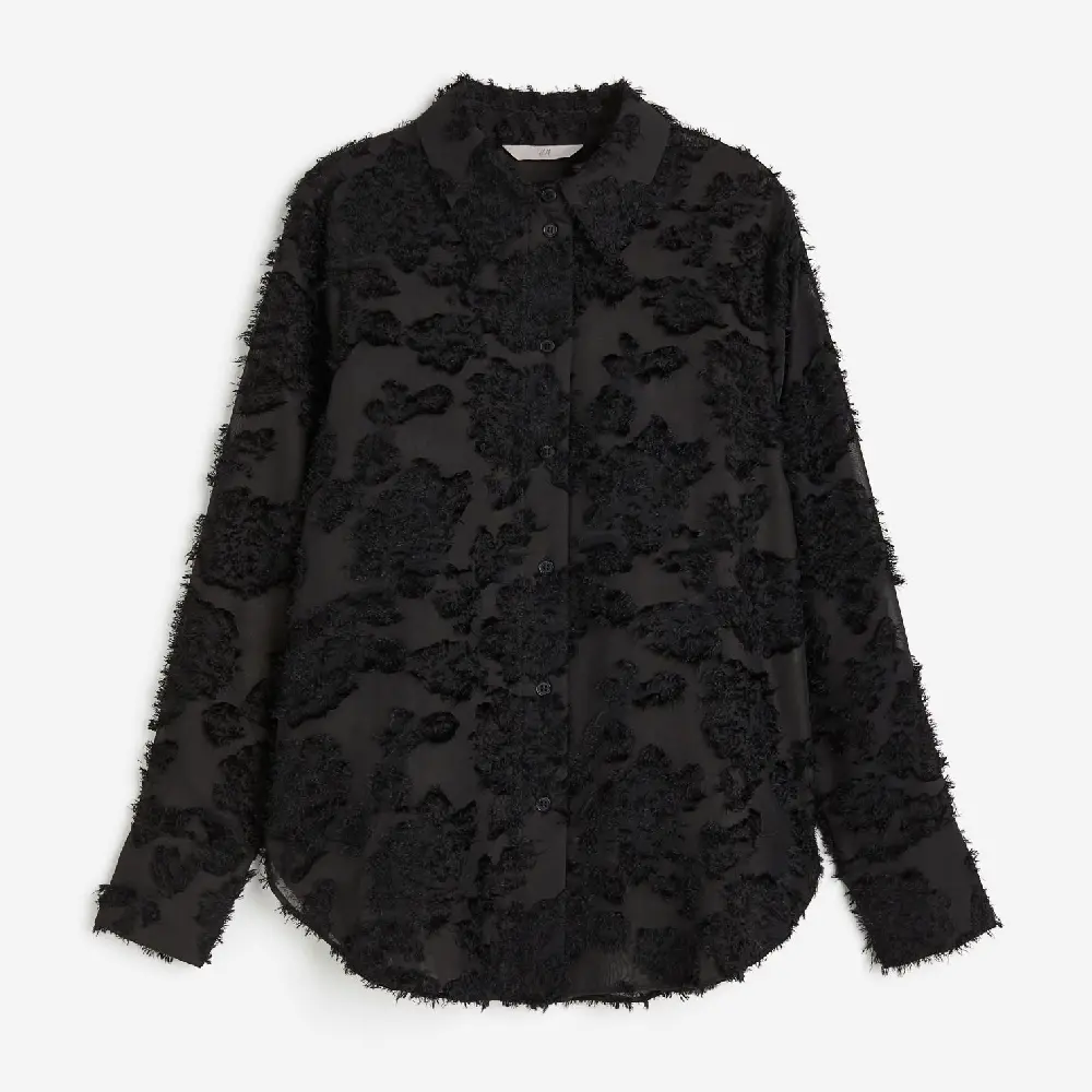 

Рубашка H&M Textured-weave, черный