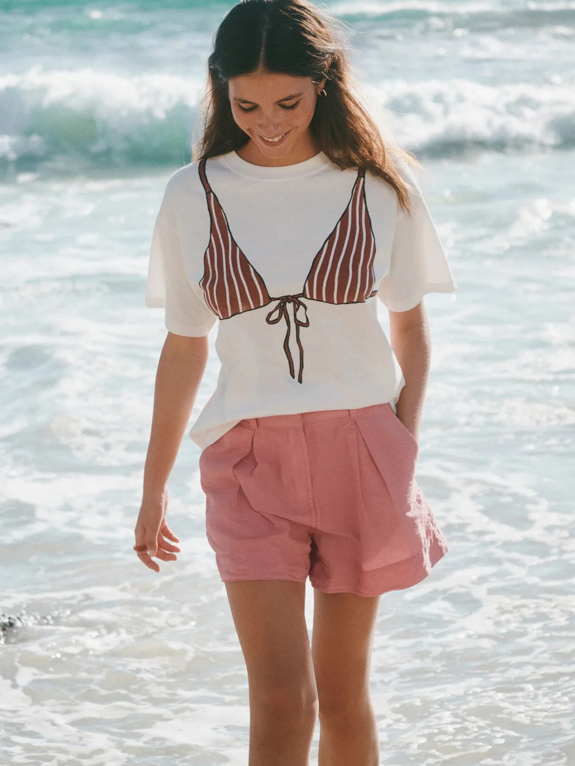 Шорты из TENCEL лиоцелла Next, Washed Pink