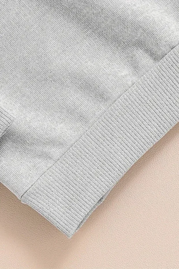 Детские свитшот для девочек с принтом Tractor Printed Sweetline, Gray — фото 3