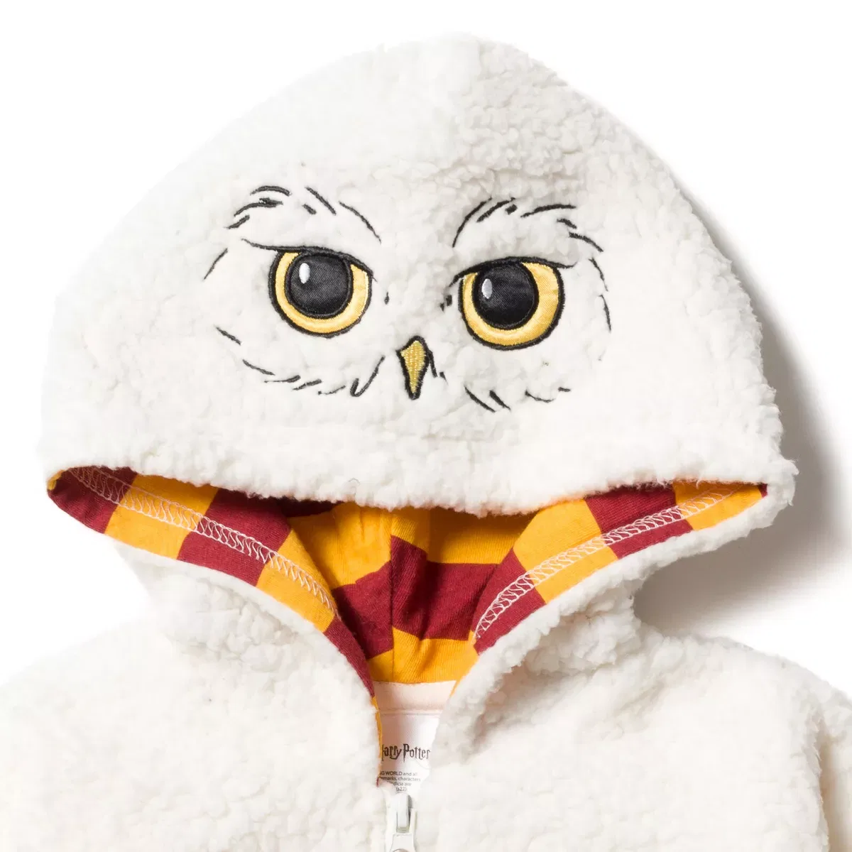 Детское худи для мальчиков с принтом Hedwig Owl Fleece Costume Hoodie Harry Potter, White — фото 4