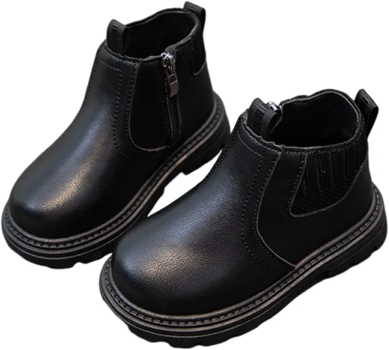 Детские ботинки для девочек с квадратным мысом, Black — фото 4