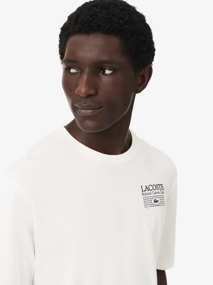 Футболка с графическим принтом Roland Garros LACOSTE, White — фото 2