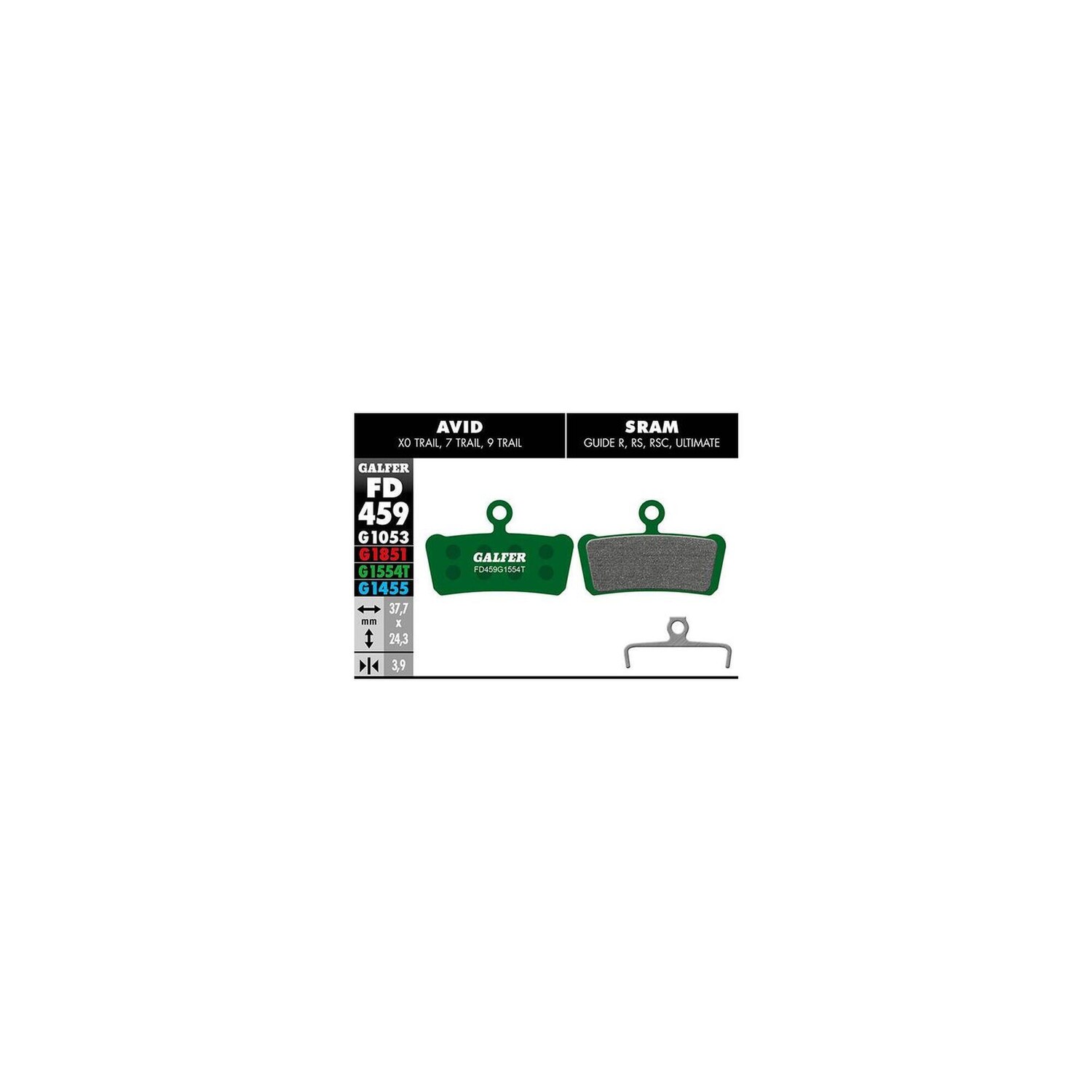 

Каучук Galfer Bike Pro Pad Avid X0 Trail 7 Trail 9 Trail Sram Guide все модели, черный