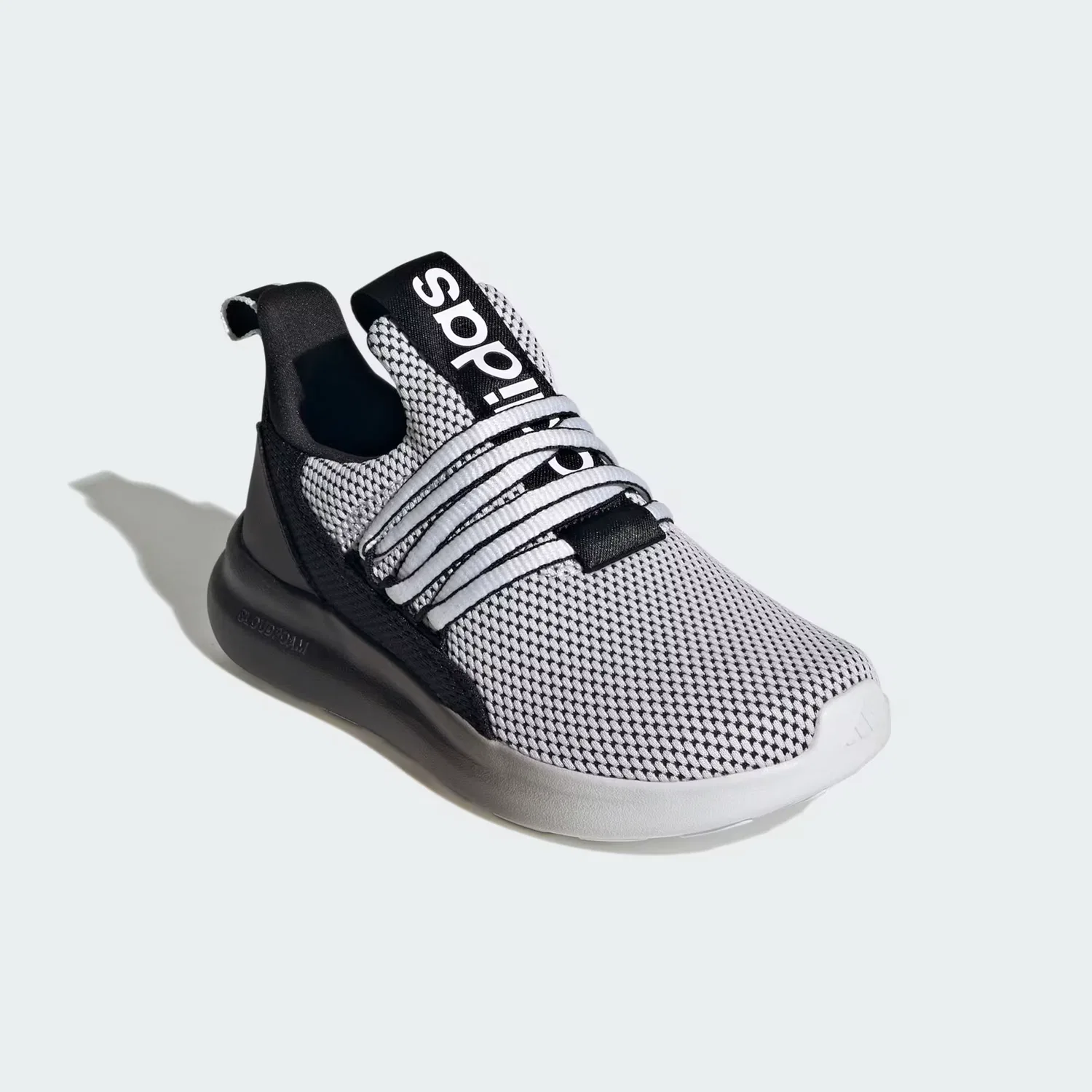 Детские кроссовки-слипоны широкой полноты LITE RACER ADAPT 7.0 Adidas Sportswear, белый с черным — фото 4