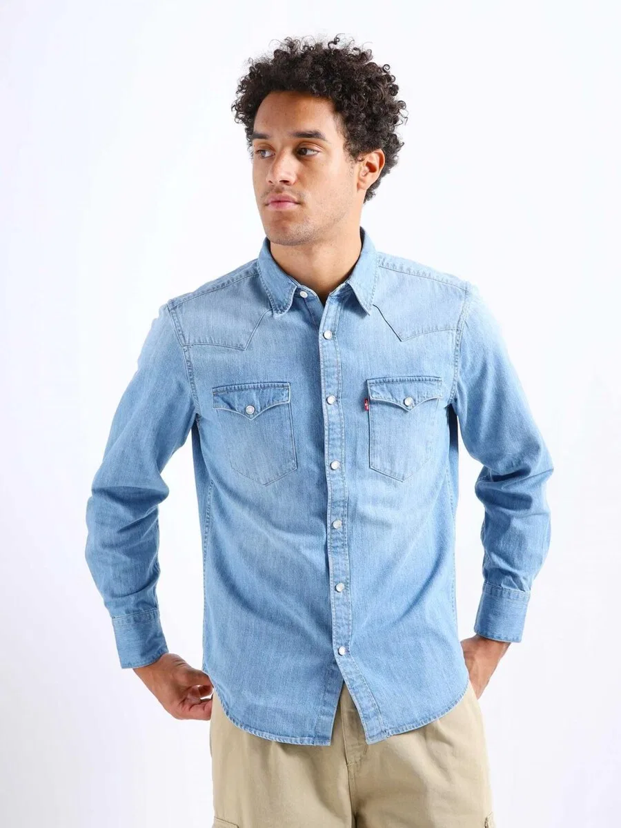 Рубашка LEVI'S прямого кроя на пуговицах, синяя