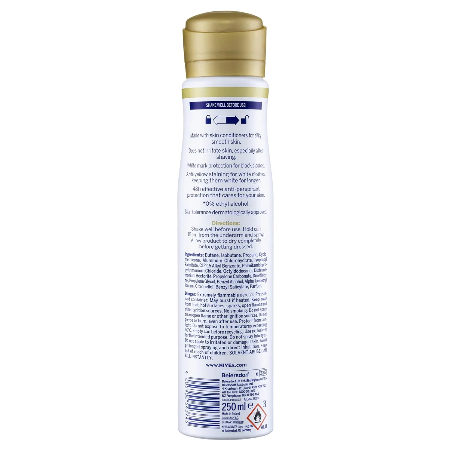 Антиперспирант NIVEA Black & White Invisible Silky Smooth, крем, 250 мл — фото 2