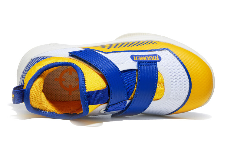 Детские баскетбольные кроссовки Kids Mid-top белые/желтые/синие Quasi-Kids, белый/желтый/синий — фото 4