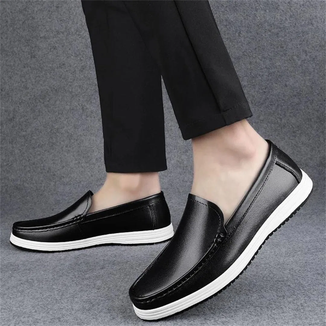 Лоферы кожаные Men Genuine Leather Casual Loafers, черный — фото 4
