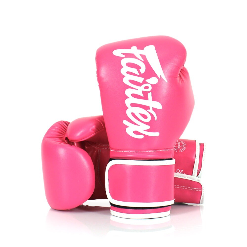 

Боксерские перчатки Fairtex Microfiber, 10 oz., розовый/белый