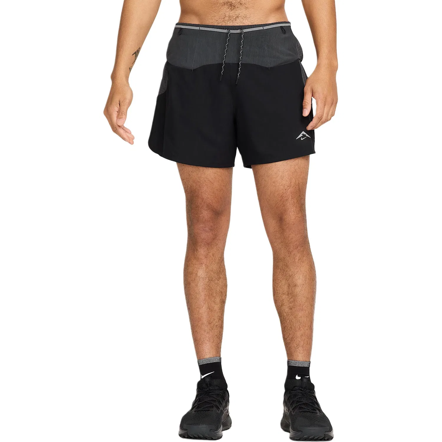 Мужские шорты для бега с принтом Nike Trail Second Sunrise, Black/Anthracite/Black/Summit White