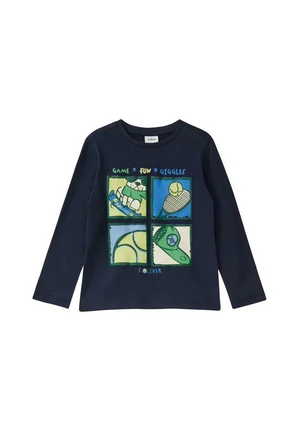 Лонгслив с принтом Long sleeved top S.Oliver, темно-синий