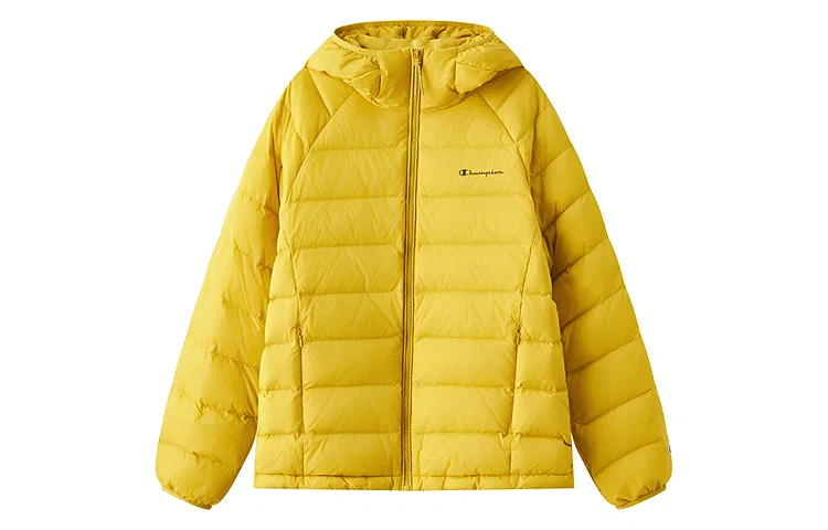 Детский пуховик с капюшоном утепленный Aurora Lemon Yellow Champion