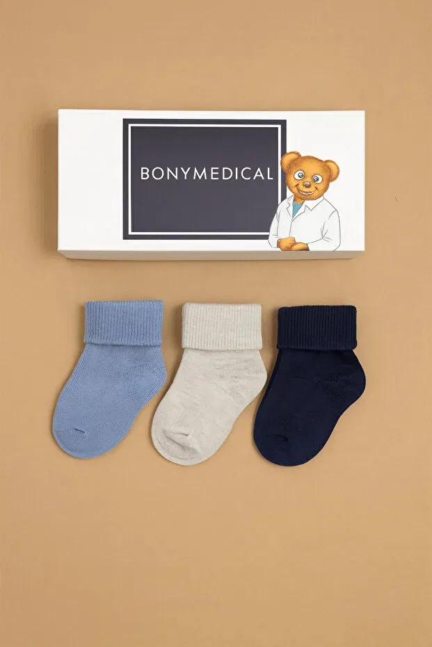 Детские носки для новорожденных хлопковые 3 шт Bony Socks, Blue