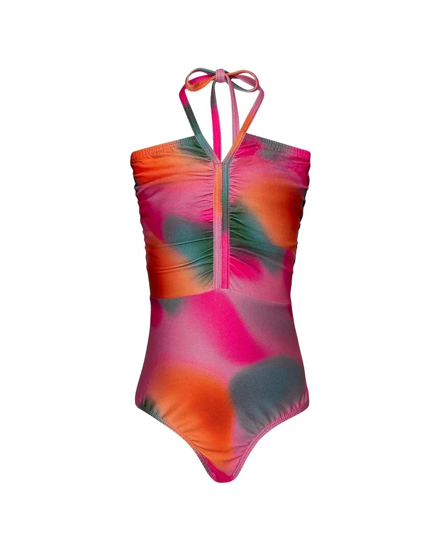 Детский купальник слитный с эффектом тай-дай PQ Swim, мультиколор
