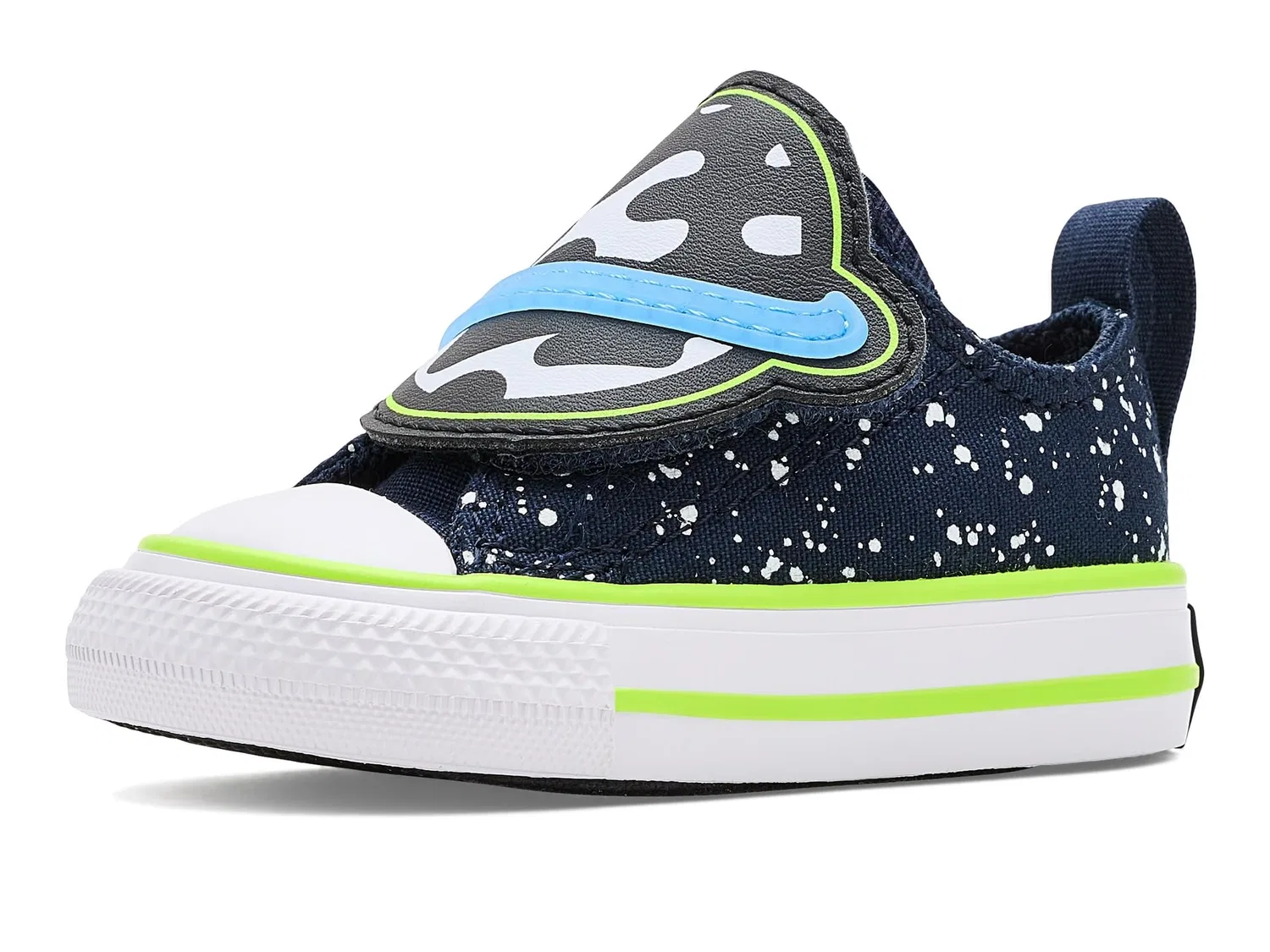 Кеды Chuck Taylor All Star One Strap Easy-On Planets (для младенцев/малышей) Converse Kids, Obsidian/Neon Mantis/White