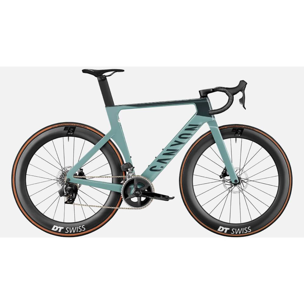 

Шоссейный велосипед Canyon Aeroad CF SLX 7 eTap, светло-зеленый