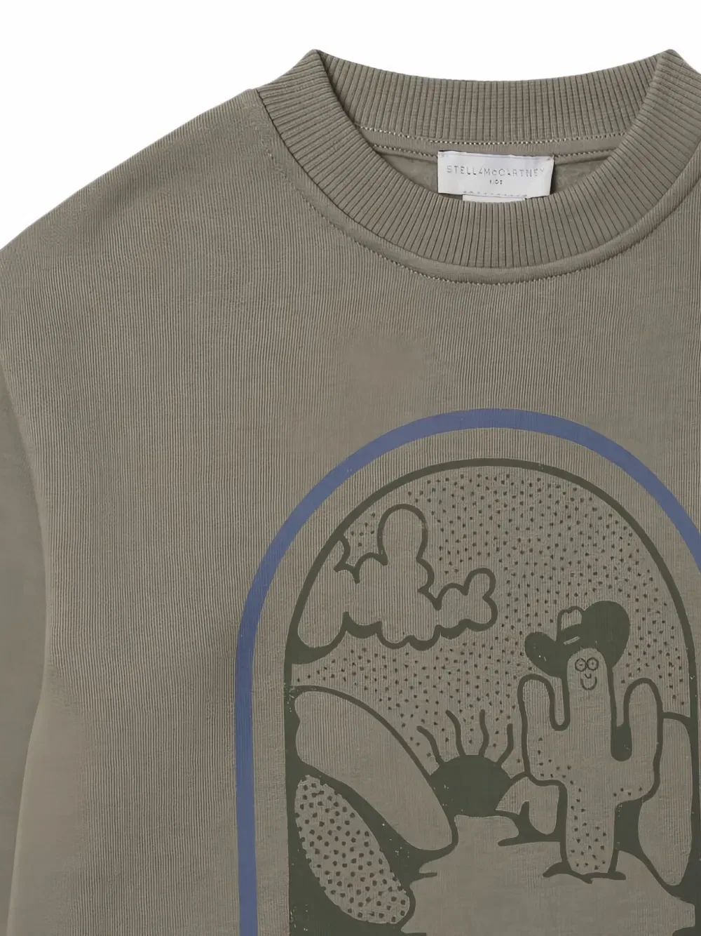 Свитшот с принтом Stella McCartney Kids, цвет Khaki Green — фото 3