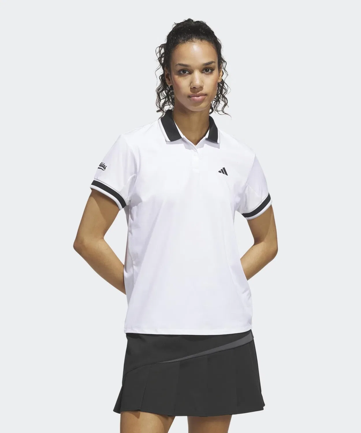 Женский поло-рубашка с коротким рукавом Climacool Flat Knit Collar Polo Shirt Short Sleeve Adidas, Белый