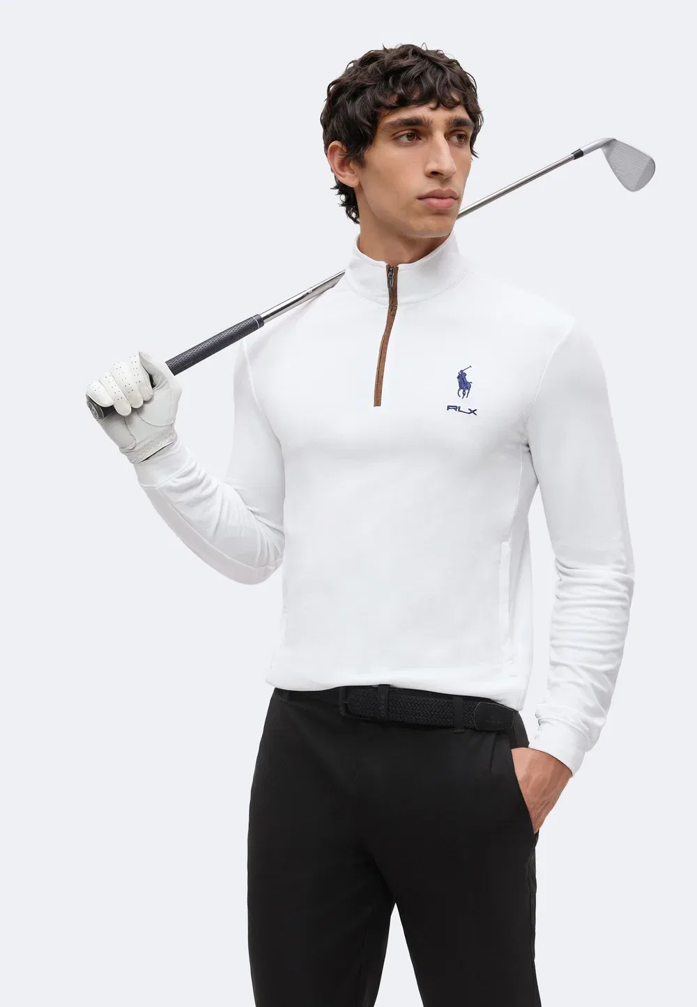 Футболка с застежкой-молнией до середины груди и длинными рукавами Polo Ralph Lauren, Ceramic White — фото 4