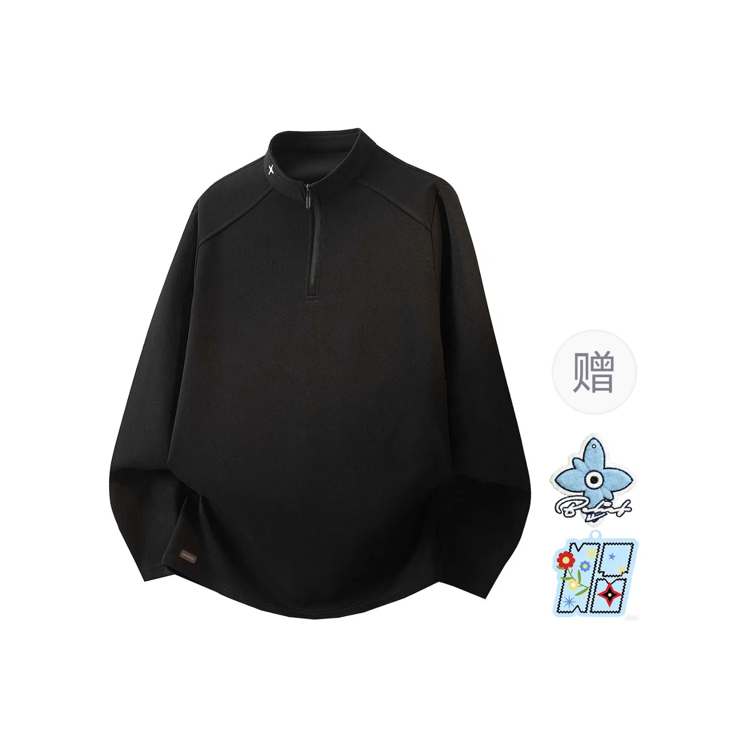 Детский свитшот с воротником-стойкой, Stand Collar, WARRIOR, Black