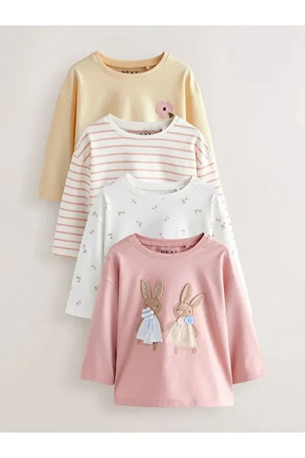 Детский комплект футболок с длинным рукавом с принтом Next Baby, Multicolor
