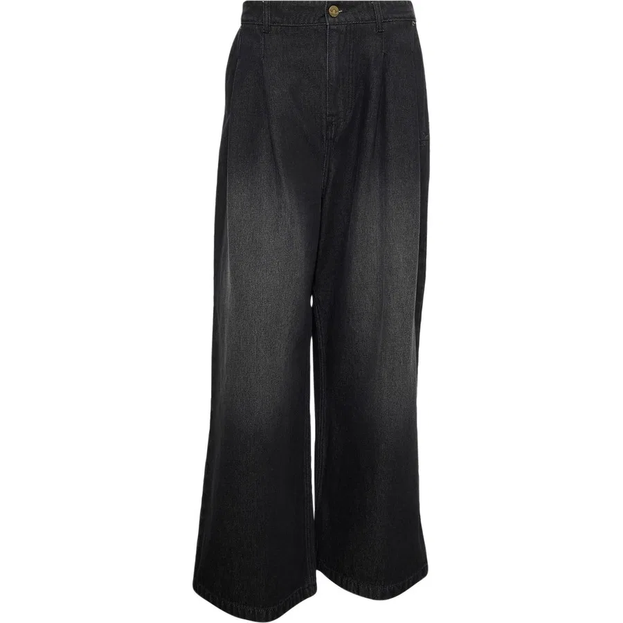 Джинсы свободного кроя с завышенной талией Originals IB6955 Jeans Mid-Rise Wide Leg adidas, Черный — фото 3