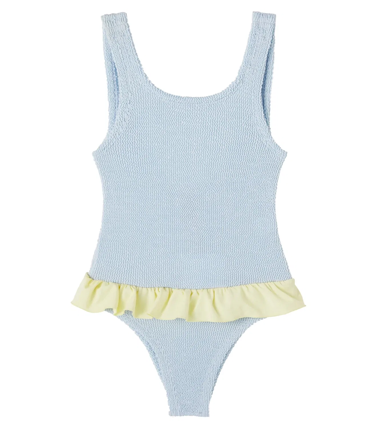 Раздельный купальник с металлическим эффектом Hunza G Kids, Metallic Ice Blue/Butter