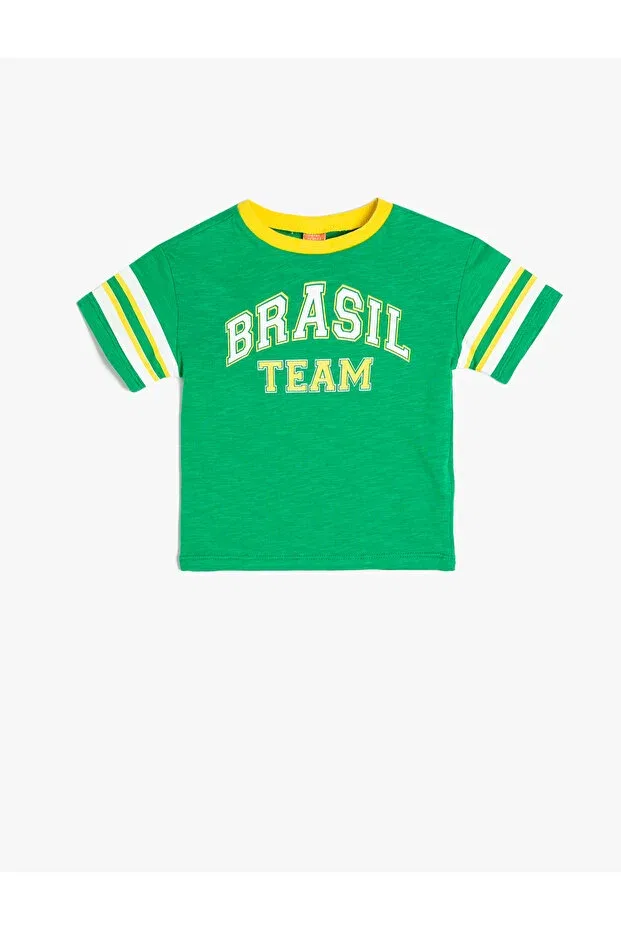 Детская футболка с принтом Brazil Koton, Green