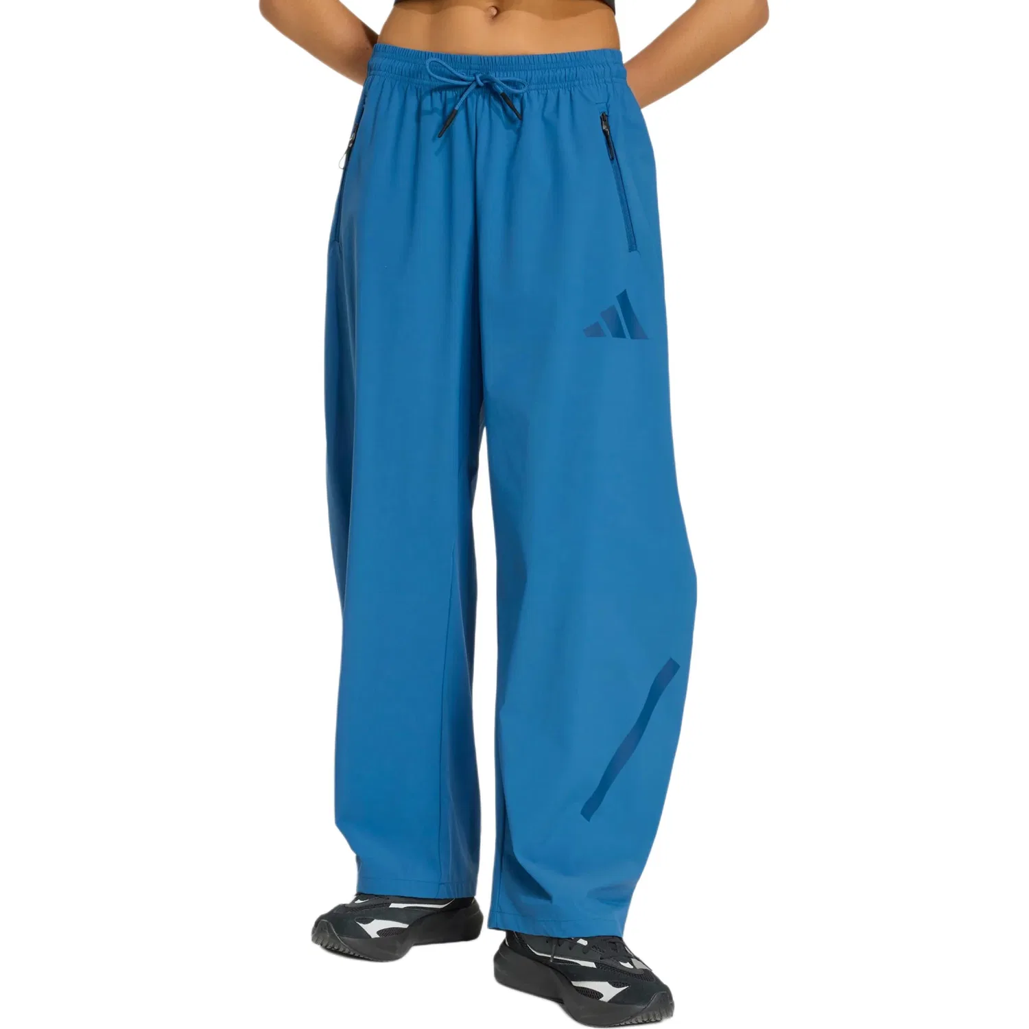 Женские спортивные штаны средней посадки Blue Adidas, Blue — фото 3