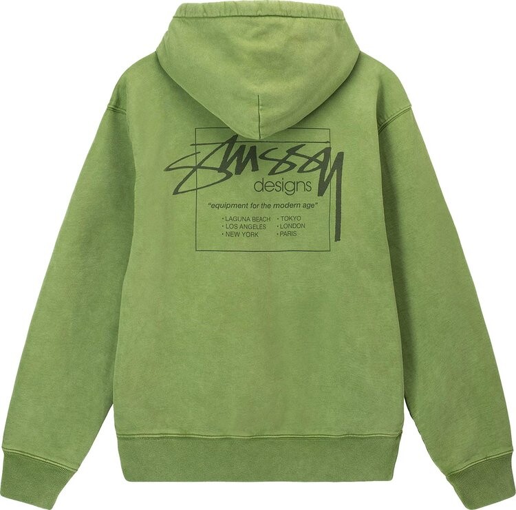 Худи Stussy Dyed Stüssy Designs Hoodie 'Green', зеленый — фото 3