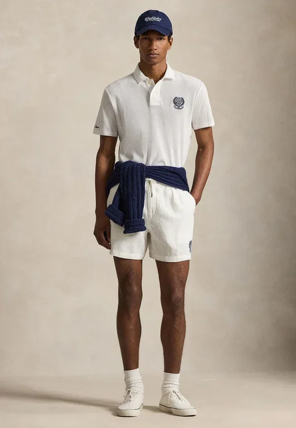 Поло из сетки Wimbledon Polo Ralph Lauren, Deckwash White, белый — фото 2