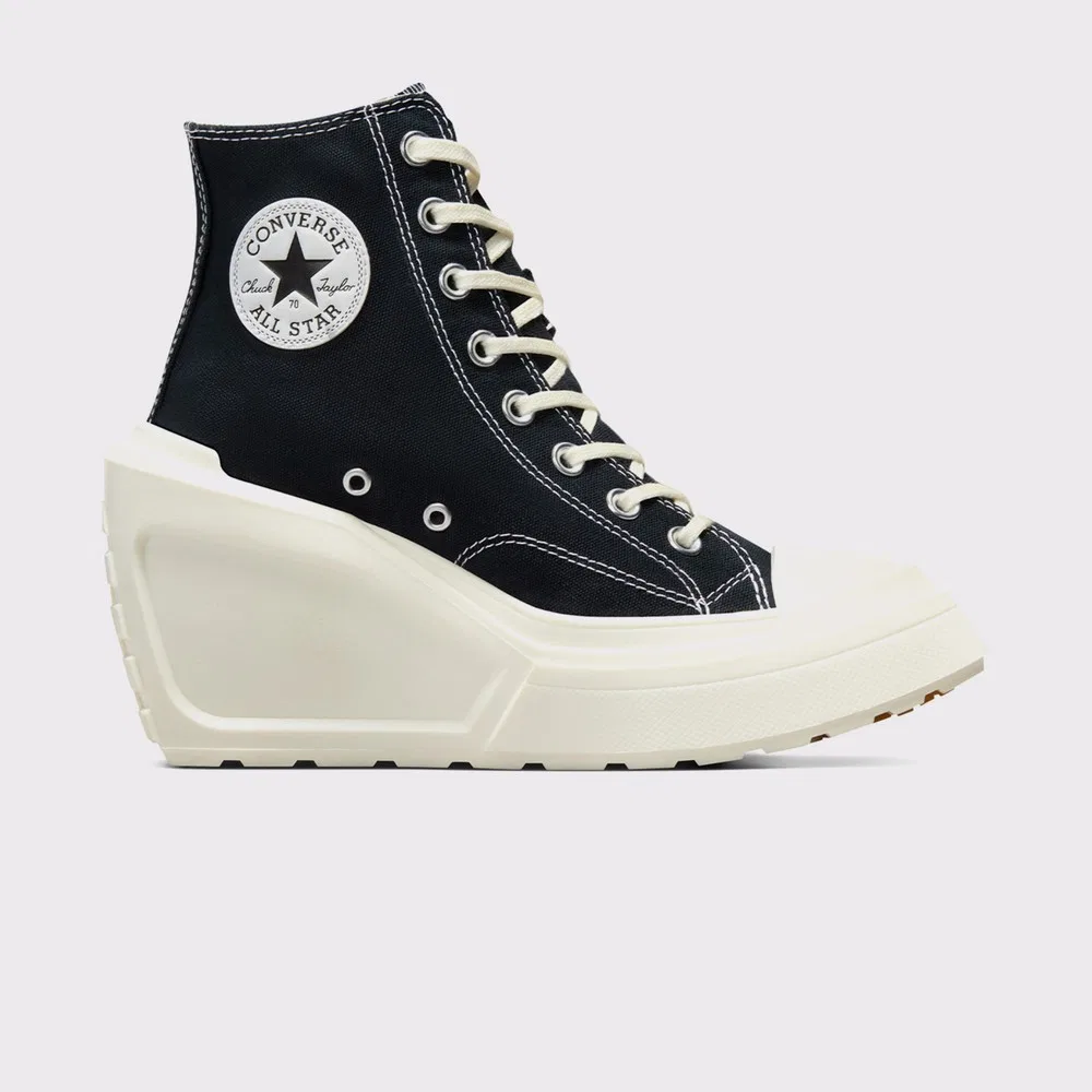 Детские кроссовки на платформе Converse Chuck 70 De Luxe Wedge, Black