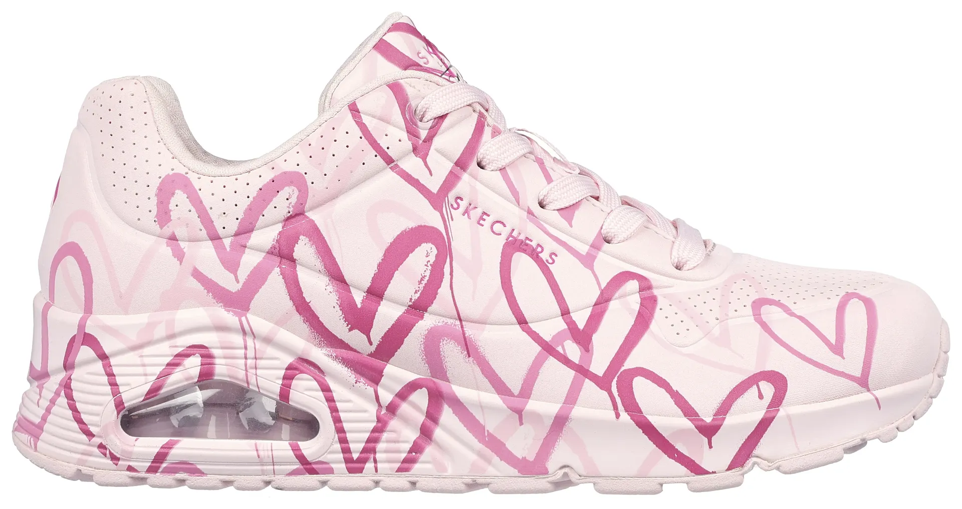 Кроссовки Skechers на танкетке "UNO-SPREAD THE LOVE" с эффектным принтом граффити, повседневная обувь, полуботинки, туфли на шнуровке, цвет Rosa-Weiß-Multi — фото 2
