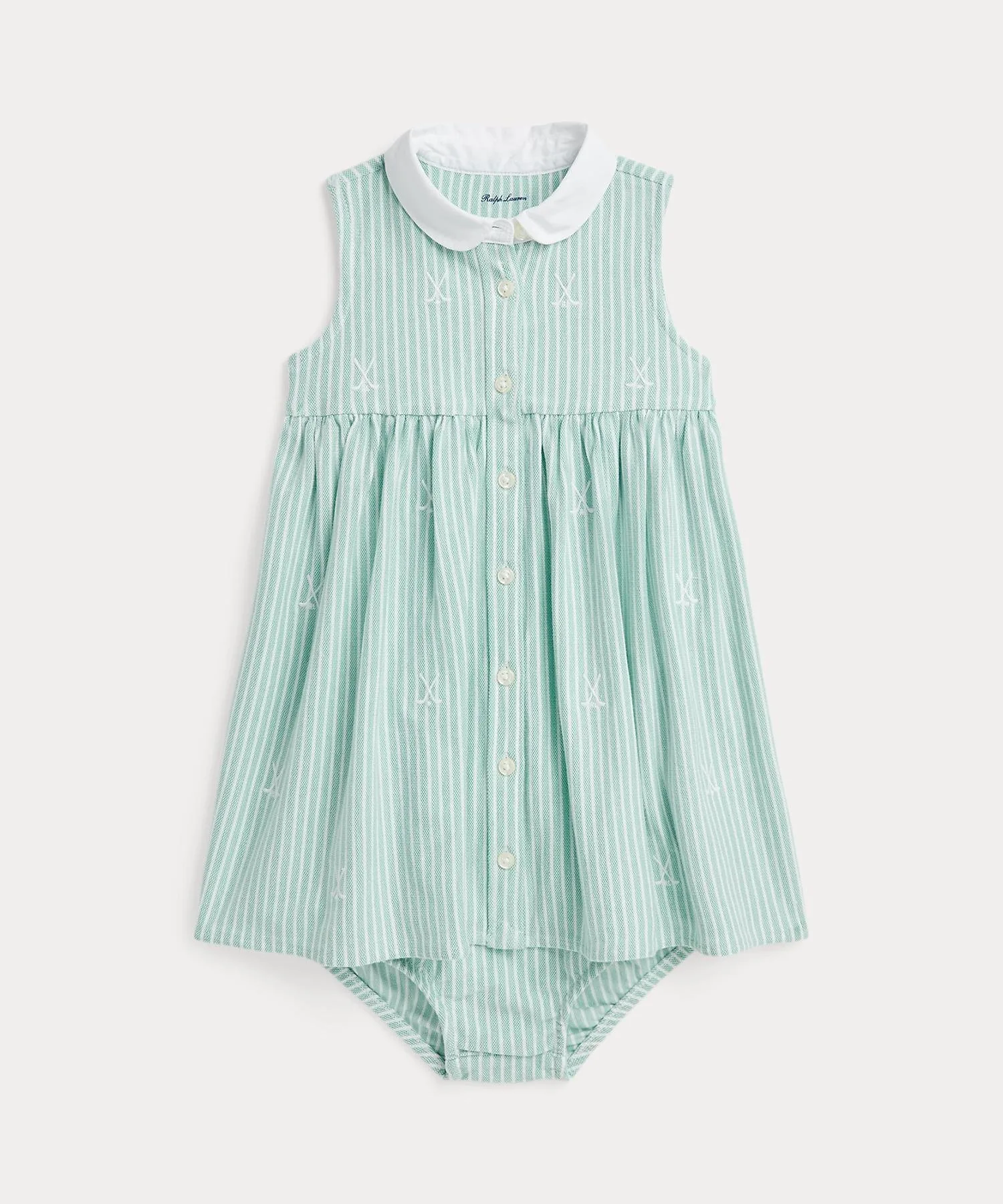 Детское вязаное хлопковое платье-оксфорд для игры в гольф Polo Ralph Lauren, 300 Green