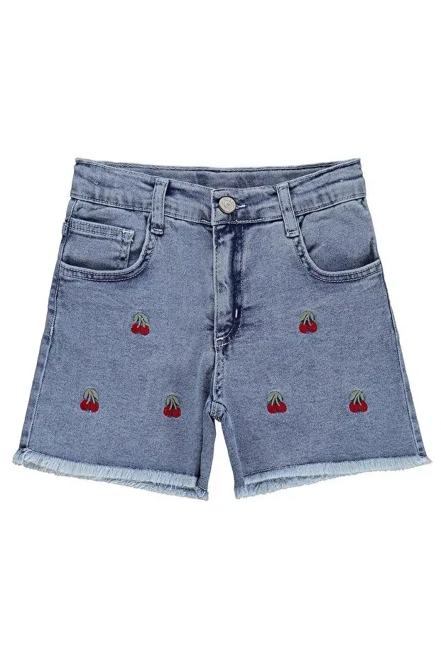Детские шорты для девочек с вышивкой Cherry Civil Girls, Blue
