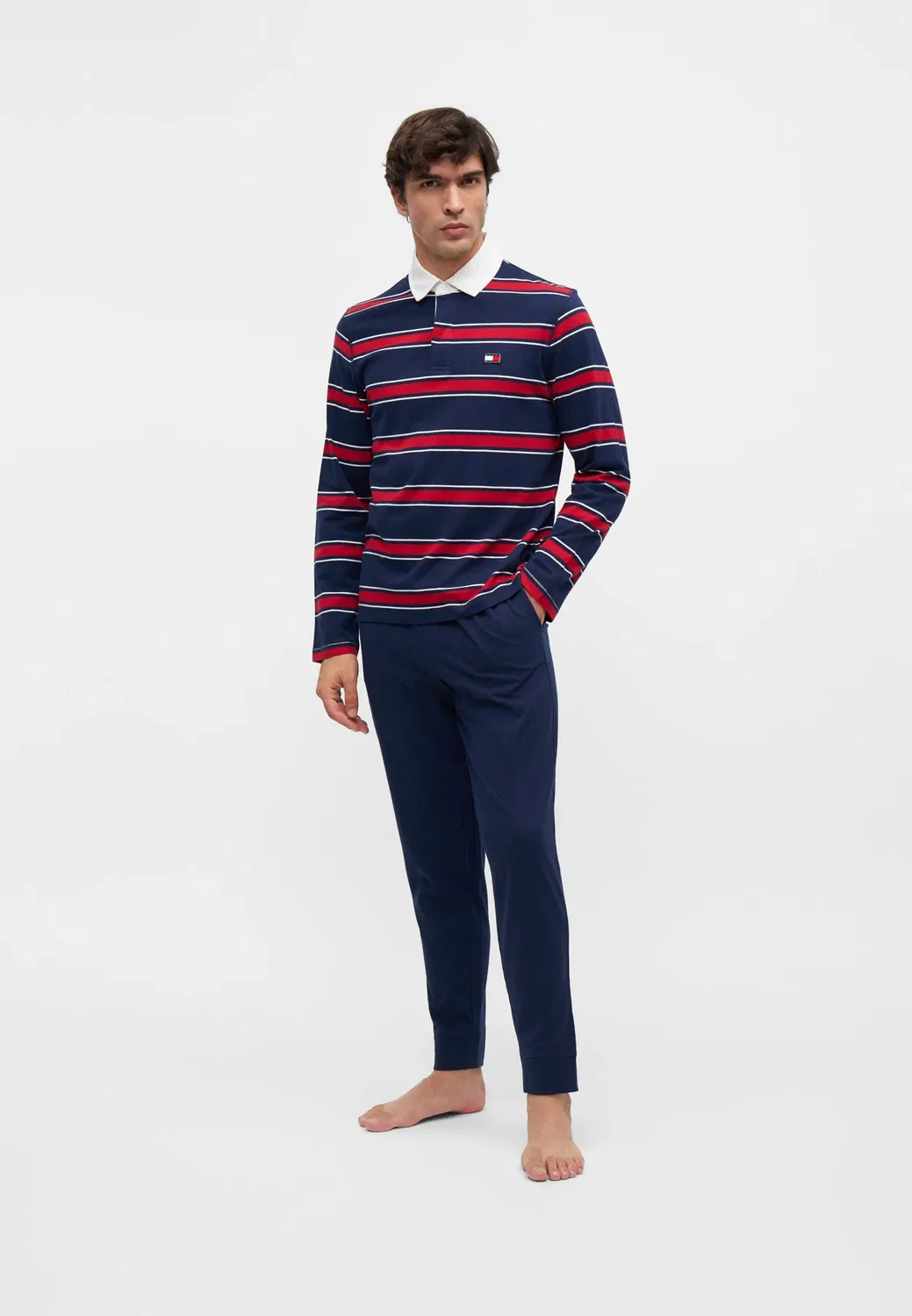Пижамный комплект для регби Ls - th heritage sleep - пижама Tommy Hilfiger, Rwb Yd Stripe Carbon Navy — фото 2
