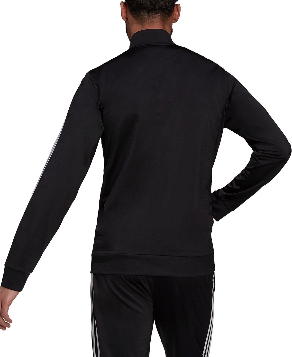 Мужская спортивная куртка из трикотажа adidas, черно-белый — фото 3