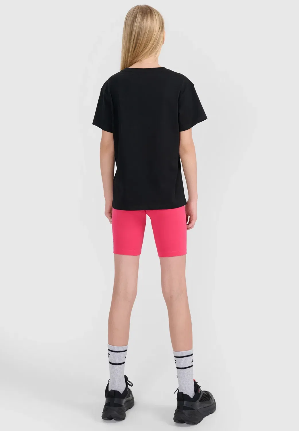 Legginsy kolarki dzianinowe dziewczęce - różowe 122 (6-7 лат) - леггинсы 4F, Hot Pink — фото 3