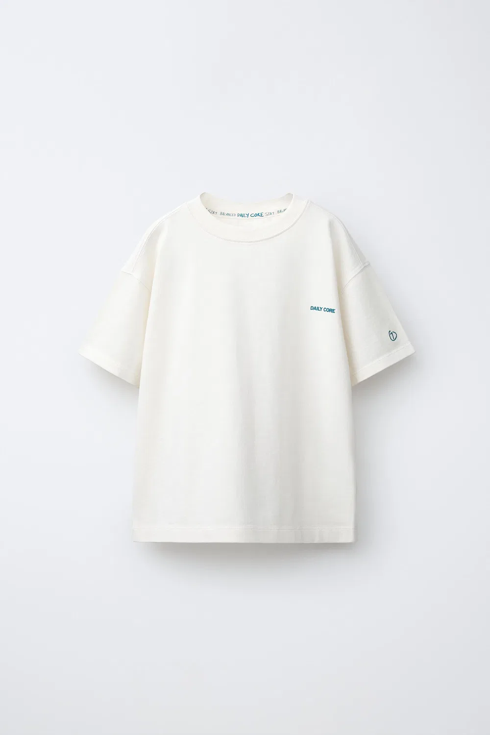 Футболка с лозунгом ZARA, Ecru