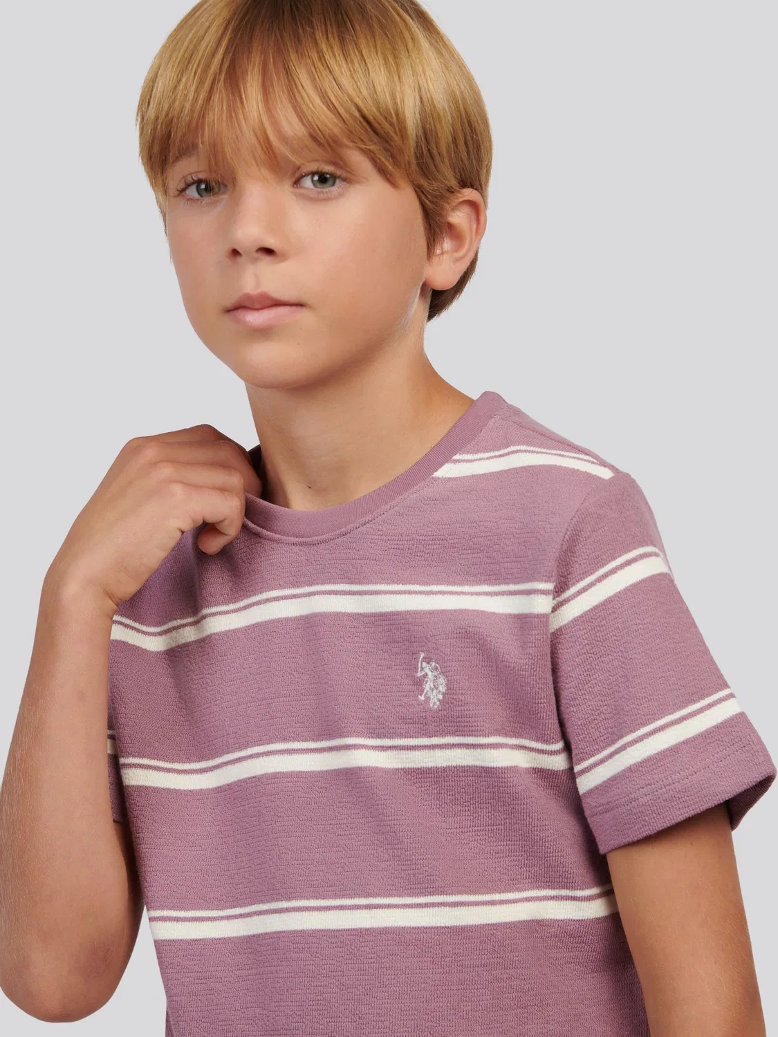 Футболка с полосками Terry Stripe U.S. Polo Assn, фиолетовый — фото 2