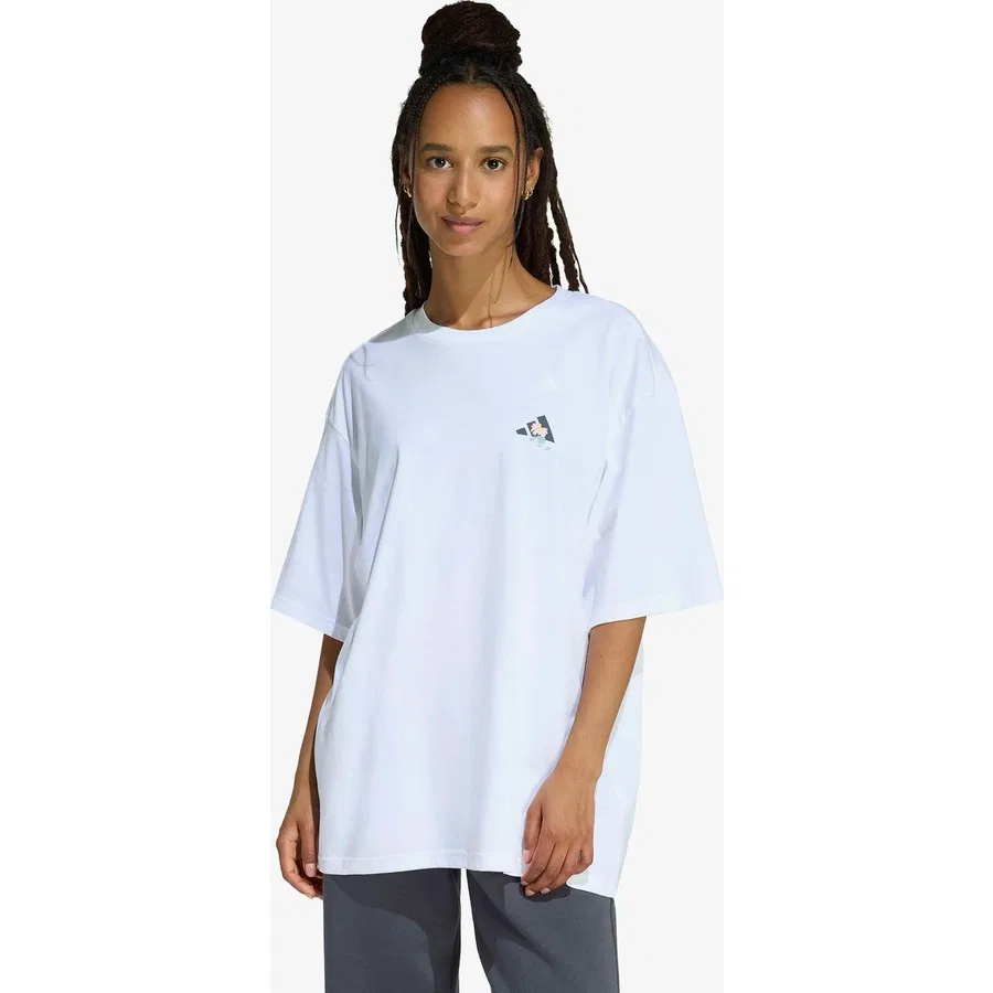 Футболка с принтом и длинным рукавом Soft Side Oversized Grafik adidas, Белый