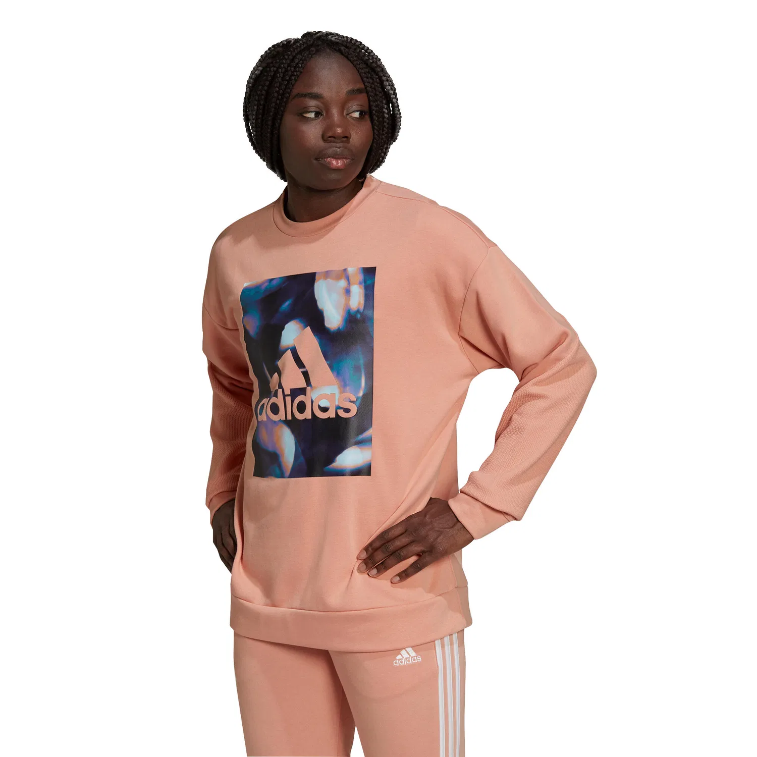Женский свитшот с принтом adidas U4u Soft Knit, Orange Bonbonrosa
