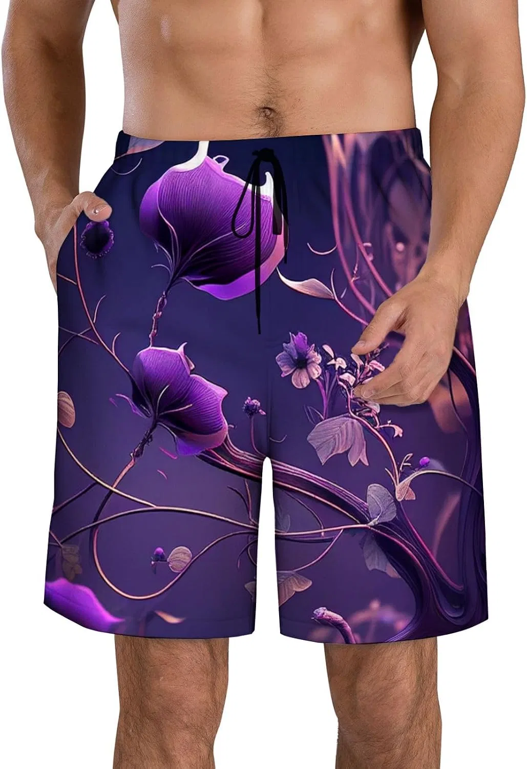 Женские плавки быстросохнущие с карманами, Purple