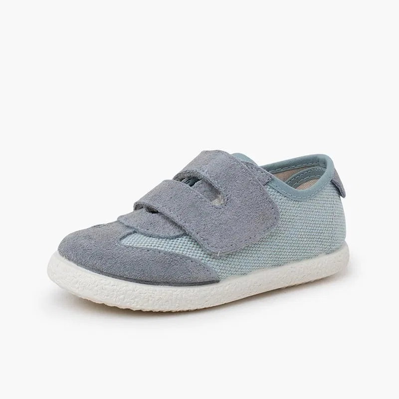 Детские кроссовки из льна с моделью Pisamonas Scarpe Sportive In Lino E Pelle Scamosciata Chiusure Aderenti Pisamonas, Azure — фото 2