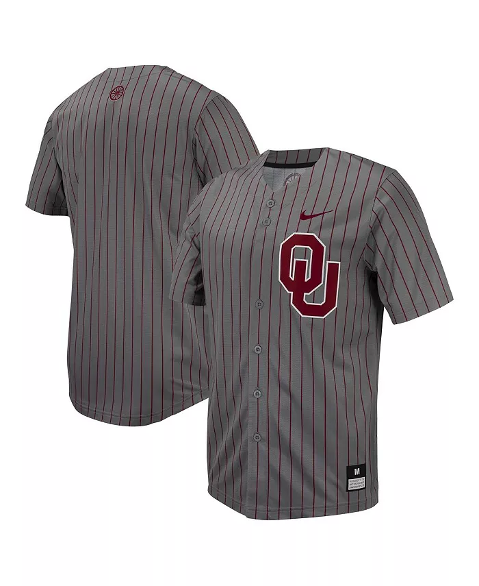 

Мужская бейсбольная реплика джерси Oklahoma Sooners в полоску Nike, серебряный