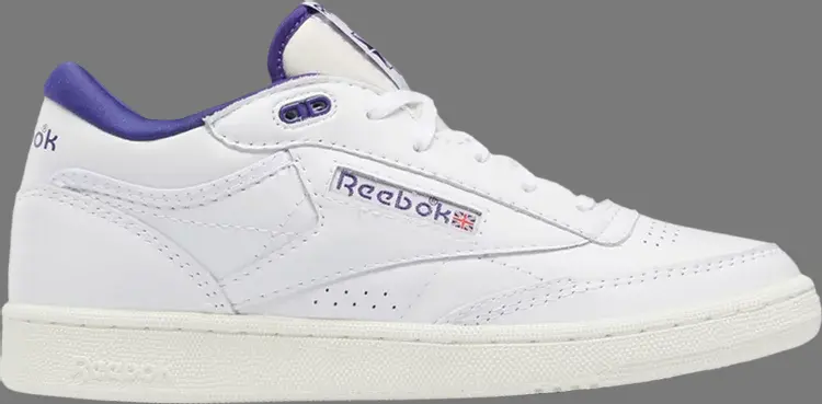 

Кроссовки club c mid 2 vintage 'white bold purple' Reebok, белый