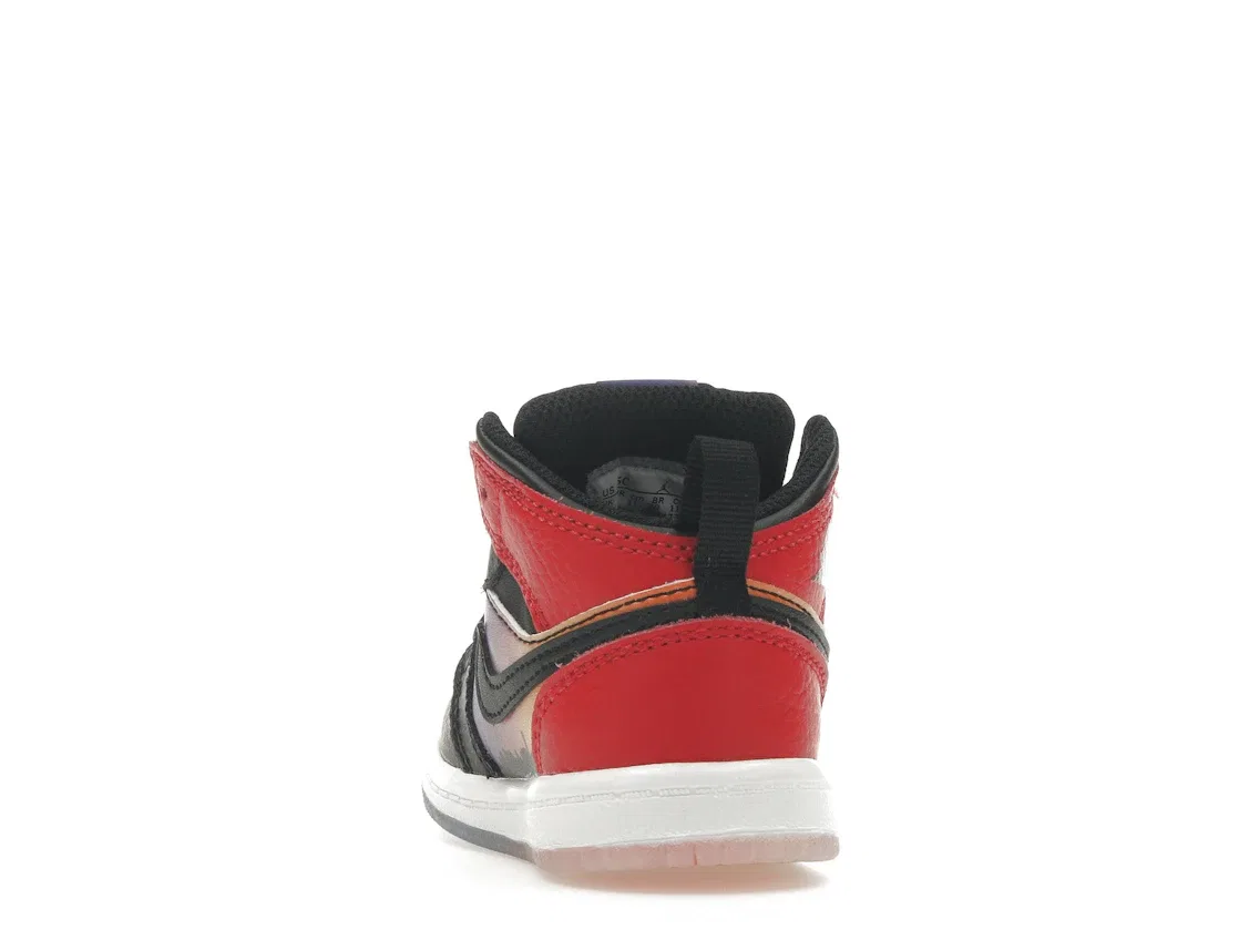 Детские кроссовки lifestyle Jordan 1 Mid SS Skyline Jordan, Concord/Black-University Red-Psychic Purple-Peach Cream-Total Orange — фото 4
