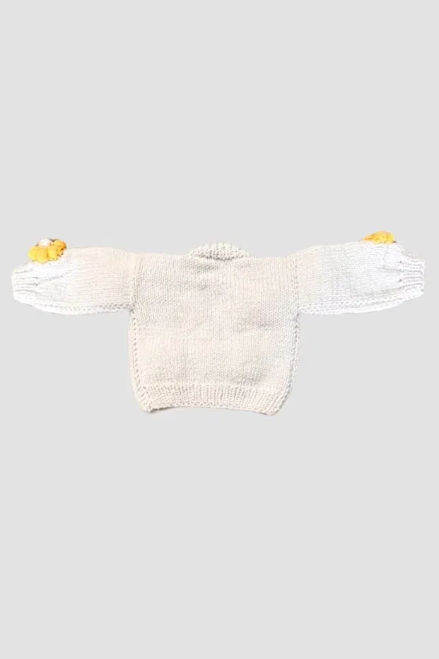Детский кардиган для девочек с цветочным принтом Gülnur 2184 Uretti, White — фото 3