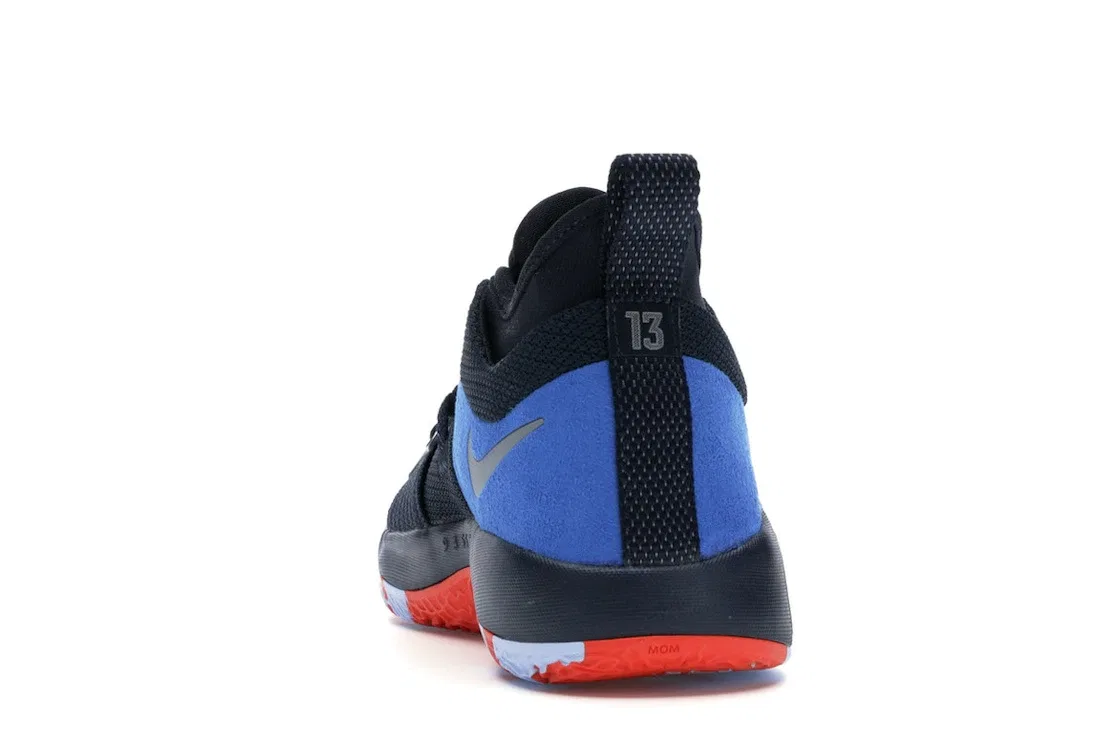 Детские кроссовки для мальчиков спортивные Nike PG 2, Dark Obsidian/Navy-Kinetic Green — фото 4